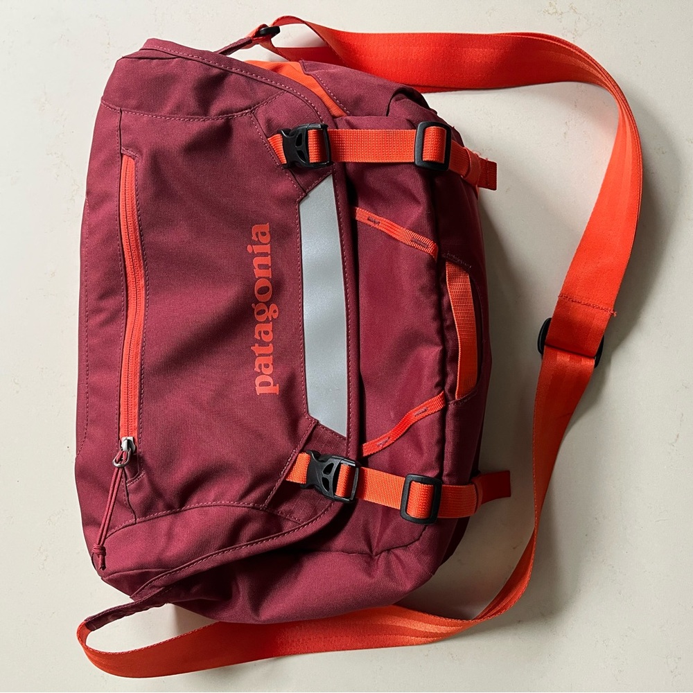 Patagonia Red and Orange Black hole 12L mini Messenger Bag with Adjustable Strap